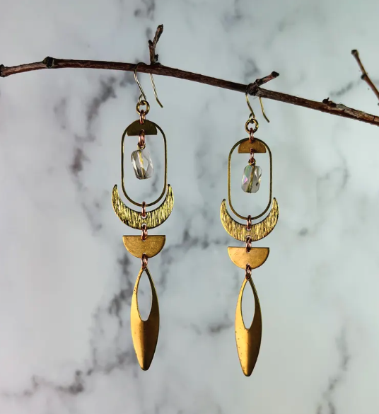 Smoky Quartz, Handmade Earrings, Handmade by Intentionally Crafted